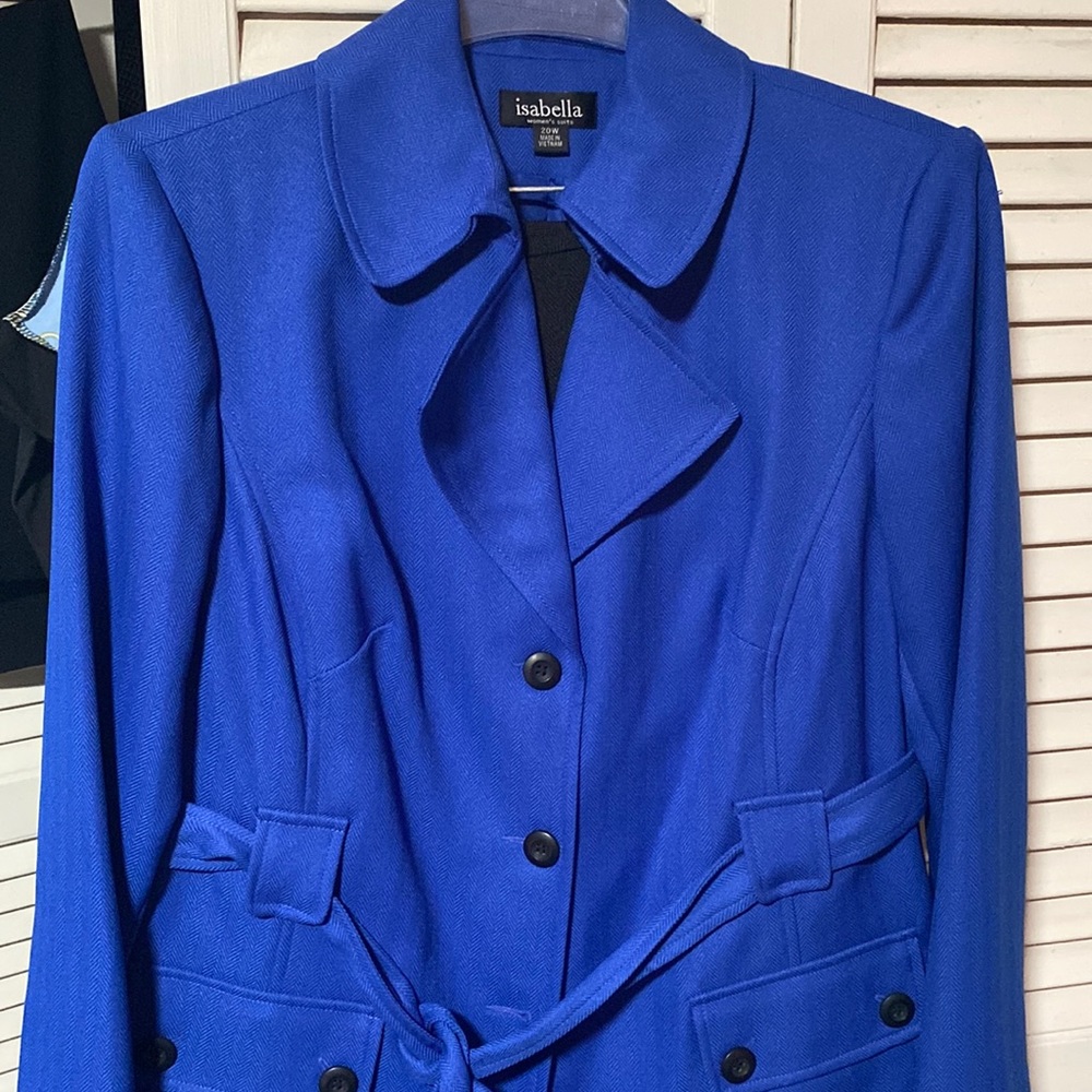 Royal Blue Winter Nylon Belt & Jacket  size 20